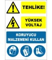 EF1507 - Tehlike Yüksek Voltaj Koruyucu Malzemeni Kullan, Baret, Yüz Siperi, Eldiven, Ayakkabı
