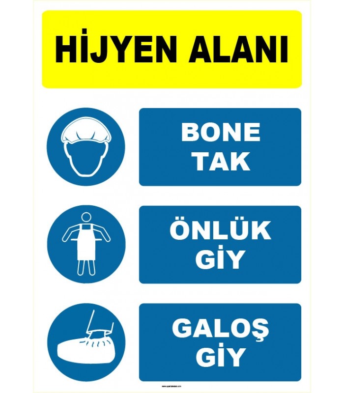 EF1520 - Hijyen Alanı, Bone Tak, Önlük Giy, Galoş Giy
