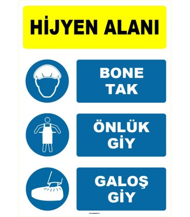 EF1520 - Hijyen Alanı, Bone Tak, Önlük Giy, Galoş Giy