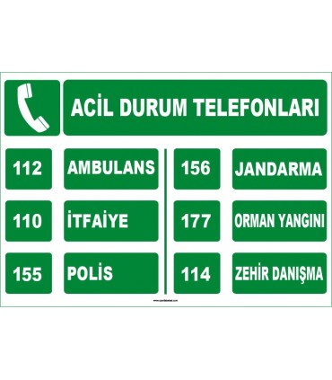 EF1579 - Acil Durum Telefonları