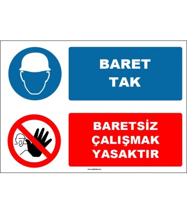 EF1625 - Baret Tak, Baretsiz Çalışmak Yasaktır