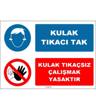 EF1626 - Kulak Tıkacı Tak, Kulak Tıkaçsız Çalışmak Yasaktır