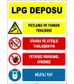 EF1639 - LPG Deposu, Sigara ve Ateşle Yaklaşmayın, Yetkisiz Personel Giremez, Kilitli Tut