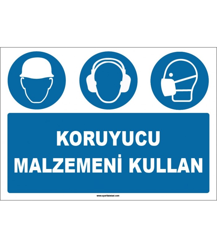 EF1647 - Koruyucu Malzemeni Kullan, Baret, Kulaklık, Maske