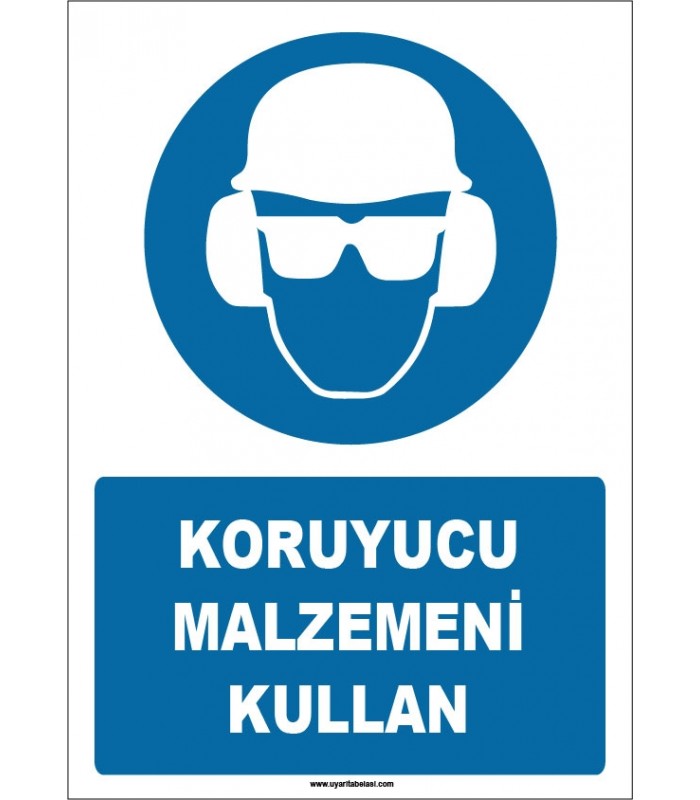 EF1680 - Koruyucu Malzemeni Kullan, Baret, Kulaklık, Gözlük