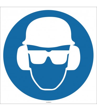 EF1728 - Baret, Gözlük, Kulaklık İşareti/Levhası/Etiketi