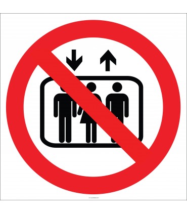 EF1805 - Asansöre Binmek Yasaktır İşareti/Levhası/Etiketi