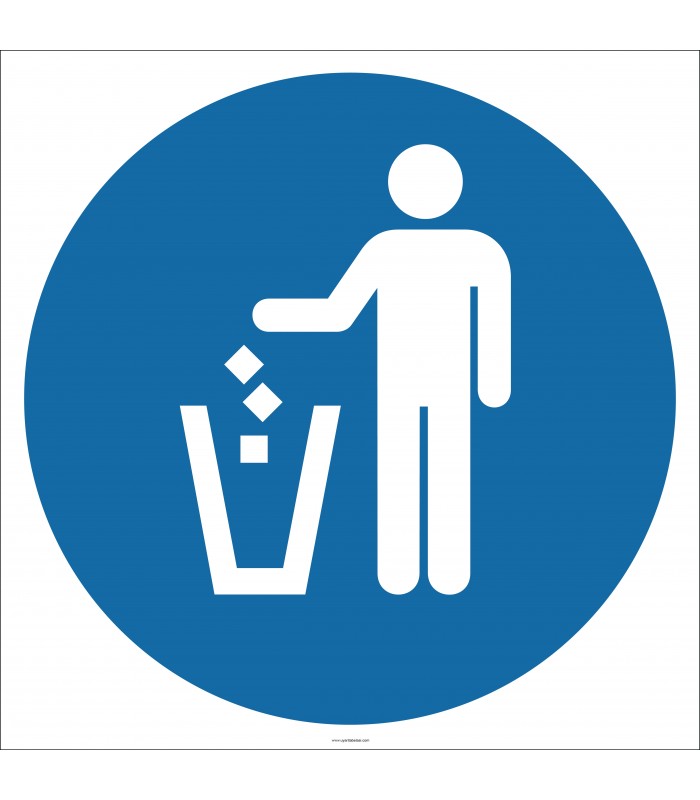 EF1840 - Çöpleri Çöp Kutusuna At İşareti/Levhası/Etiketi