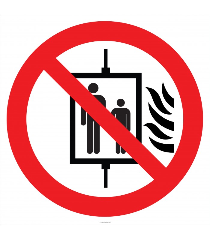 EF1853 - Yangın Durumunda Asansörü Kullanmayın İşareti/Levhası/Etiketi