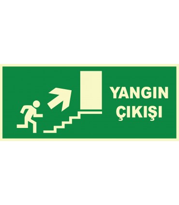 EF1860 - Yangın Çıkışı, Sağ Merdiven Yukarı Ok