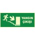 EF1861 - Yangın Çıkışı, Sağ Merdiven Aşağı Ok