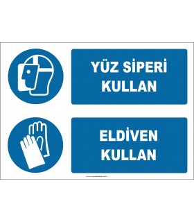 EF1909 - Yüz siperi kullan, eldiven kullan