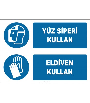 EF1909 - Yüz siperi kullan, eldiven kullan