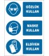 EF1914 - Gözlük Kullan, Maske Kullan, Eldiven Kullan