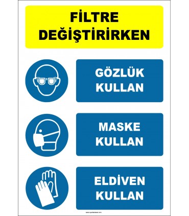 EF1916 - Filtre Değiştirirken Gözlük Kullan, Maske Kullan, Eldiven Kullan