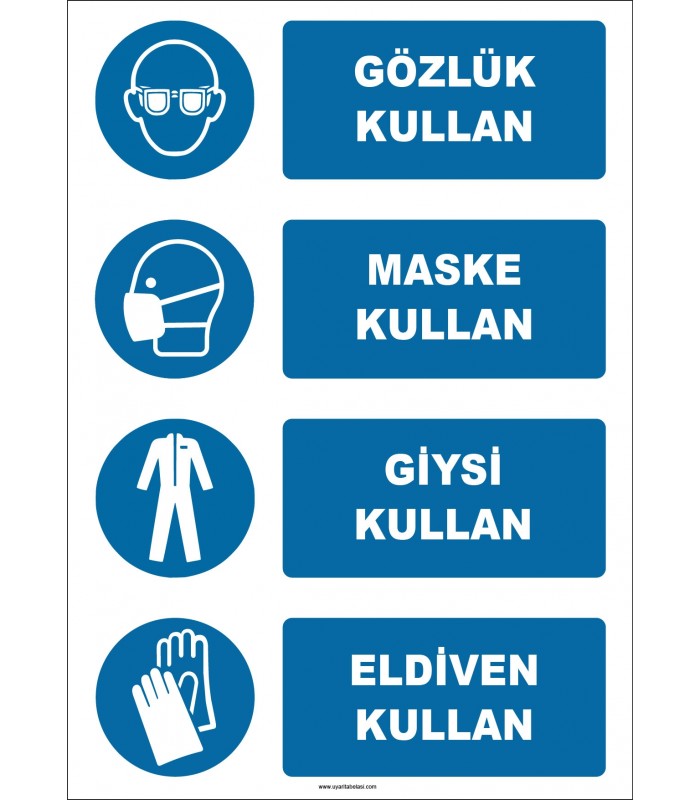 EF1921 - Gözlük Kullan, Maske Kullan, Giysi Kullan, Eldiven Kullan