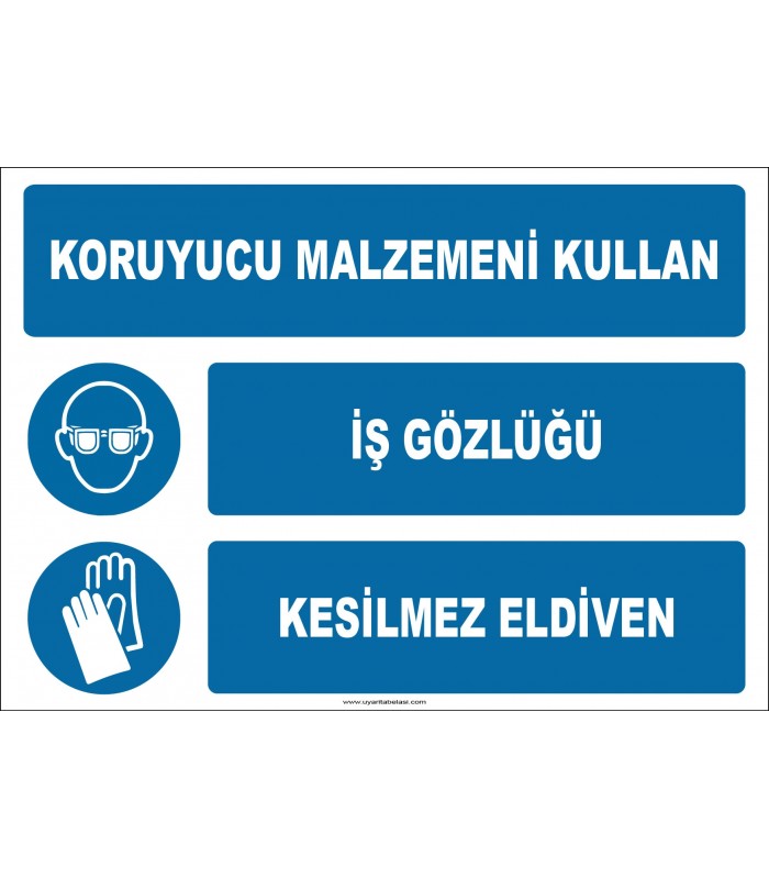 EF1925 - Koruyucu Malzemeni Kullan, İş Gözlüğü, Kesilmez Eldiven