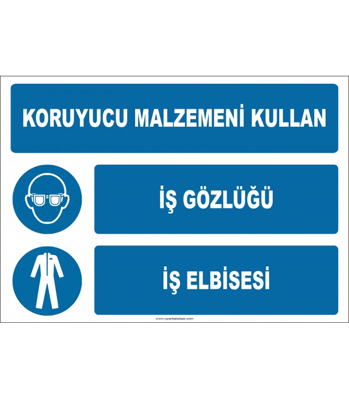 EF1929 - Koruyucu Malzemeni Kullan, İş Gözlüğü, İş Elbisesi