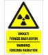 ZY1850 - ISO 7010 Türkçe İngilizce Dikkat İyonize Radyasyon, Warning Ionizing Radiation