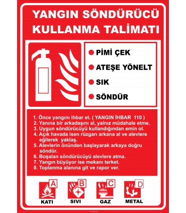 EF2056 - Yangın Söndürücü Kullanma Talimatı