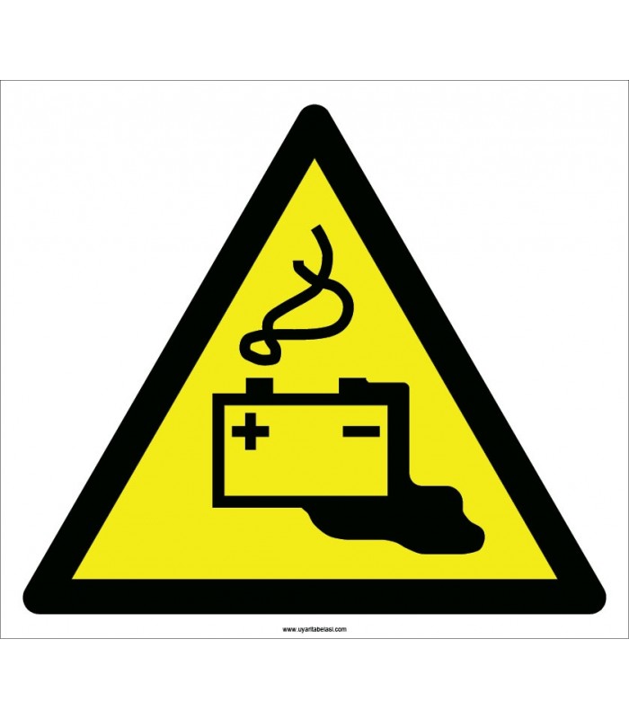 EF2109 - Dikkat Akü Şarj Alanı, Patlayıcı Ortam ve Asit Tehlikeleri İşareti