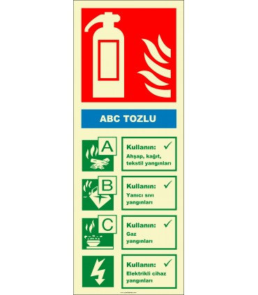 EF2173 - Fosforlu ABC Tozlu Yangın Söndürücü Levhası