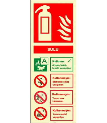 EF2175 - Fosforlu Sulu Yangın Söndürücü Levhası
