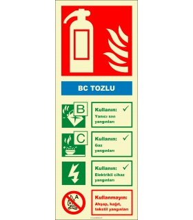 EF2178 - Fosforlu BC Tozlu Yangın Söndürücü Levhası
