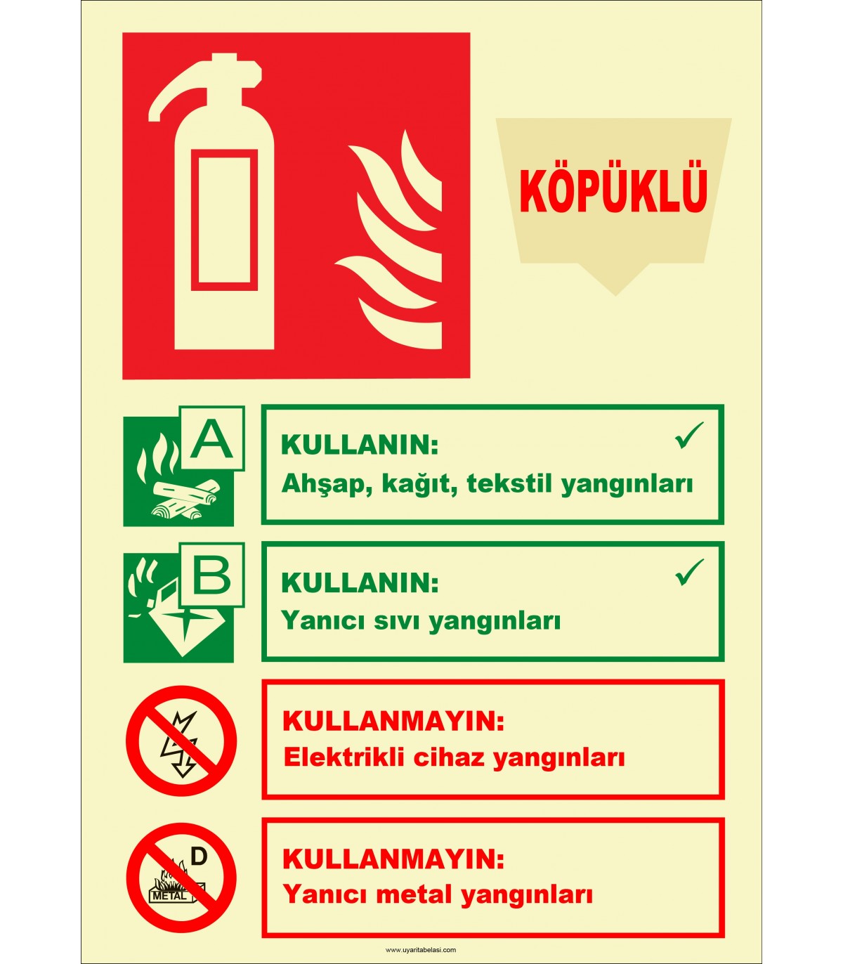 EF2192 - Fosforlu Köpüklü Yangın Söndürücü