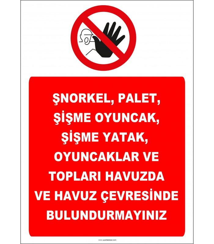 EF2274 - Bu Malzemeleri Havuzda ve Havuz Çevresinde Bulundurmayınız