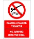 EF2282 - Türkçe İngilizce Havuza Atlamak Yasaktır, No Jumping Into The Pool