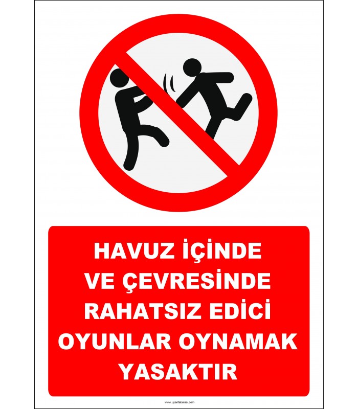 EF2290 - Havuz içinde ve çevresinde rahatsız edici oyunlar oynamak yasaktır