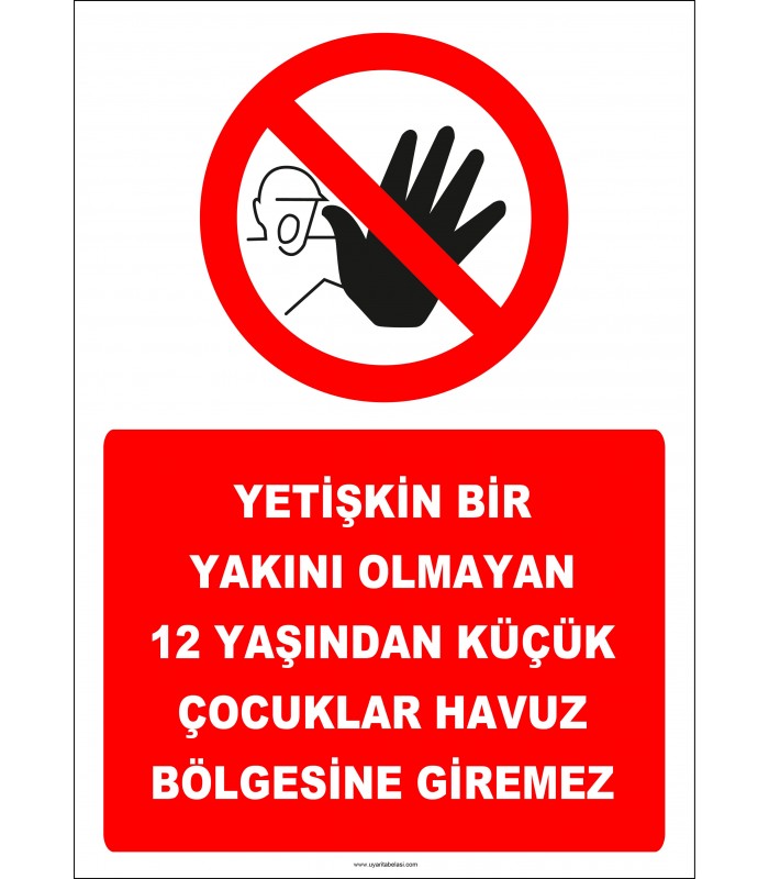 EF2292 - Yetişkin bir yakını olmayan 12 yaşından küçük çocuklar havuz bölgesine giremez