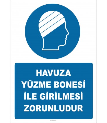 EF2296 - Havuza Yüzme Bonesi İle Girilmesi Zorunludur