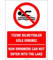 EF2317 - Türkçe İngilizce Yüzme Bilmeyenler Göle Giremez, Non Swimmers Can Not Enter Into The Lake