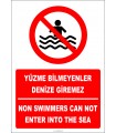 EF2320 - Türkçe İngilizce Yüzme Bilmeyenler Denize Giremez, Non Swimmers Can Not Enter Into The Sea