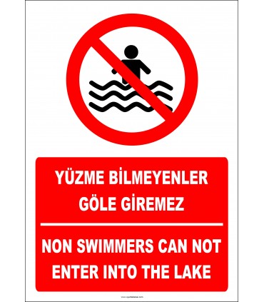 EF2321 - Türkçe İngilizce Yüzme Bilmeyenler Göle Giremez, Non Swimmers Can Not Enter Into The Lake