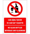 EF2327 - Türkçe İngilizce Cam Şişeli İçecek ve Cam Kap Yasaktır, No Glass Bottled Beverage and Glassware