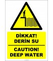 EF2383 - Türkçe İngilizce Dikkat! Derin Su, Caution! Deep Water