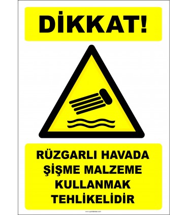 EF2392 - Dikkat! Rüzgarlı Havada Şişme Malzeme Kullanmak Tehlikelidir