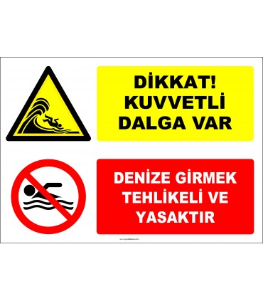 EF2395 - Dikkat! Kuvvetli Dalga Var, Denize Girmek Tehlikeli ve Yasaktır