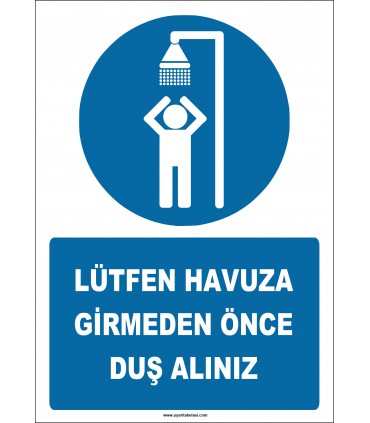 EF2331 -  Lütfen Havuza Girmeden Önce Duş Alınız