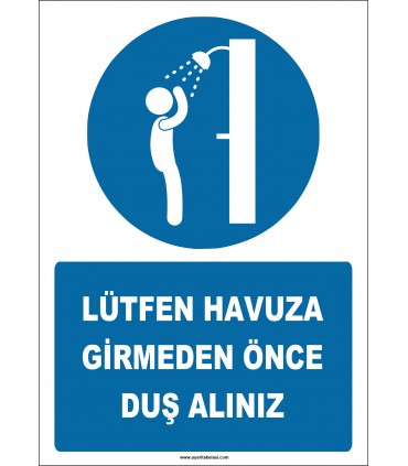 EF2332 -  Lütfen Havuza Girmeden Önce Duş Alınız