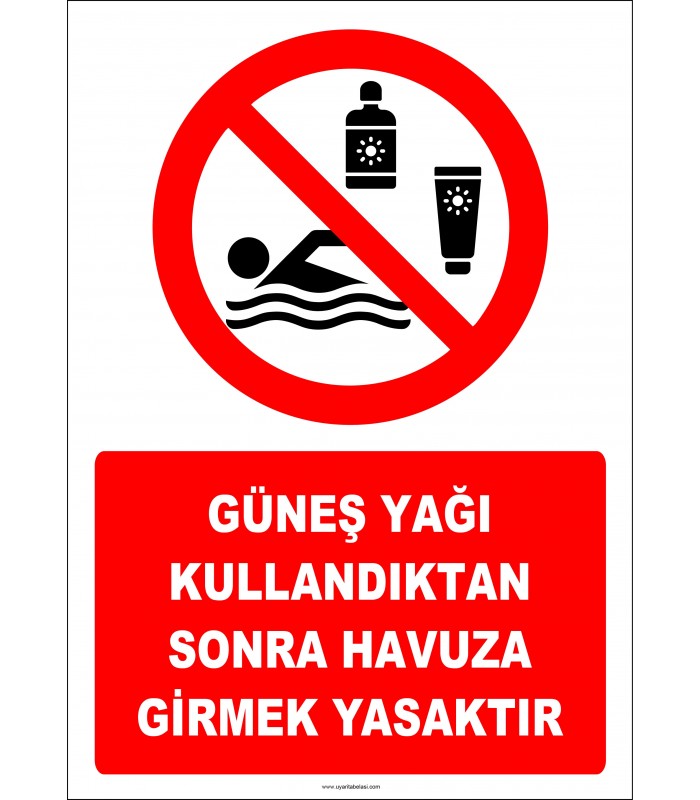 EF2447 -  Güneş Yağı Kullandıktan Sonra Havuza Girmek Yasaktır