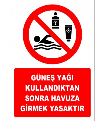 EF2447 -  Güneş Yağı Kullandıktan Sonra Havuza Girmek Yasaktır