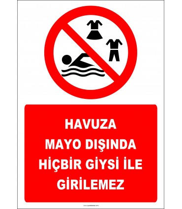 EF2453 -  Havuza Mayo Dışında Hiçbir Giysi İle Girilemez