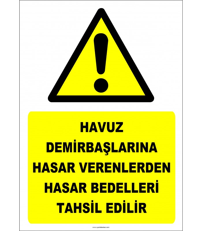 EF2471 - Havuz Demirbaşlarına Hasar Verenlerden Hasar Bedelleri Tahsil Edilir