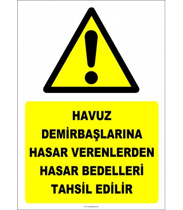 EF2471 - Havuz Demirbaşlarına Hasar Verenlerden Hasar Bedelleri Tahsil Edilir