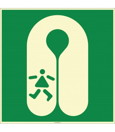 EF2517 - Fosforlu Çocuk Can Yeleği İşareti Levhası/Etiketi