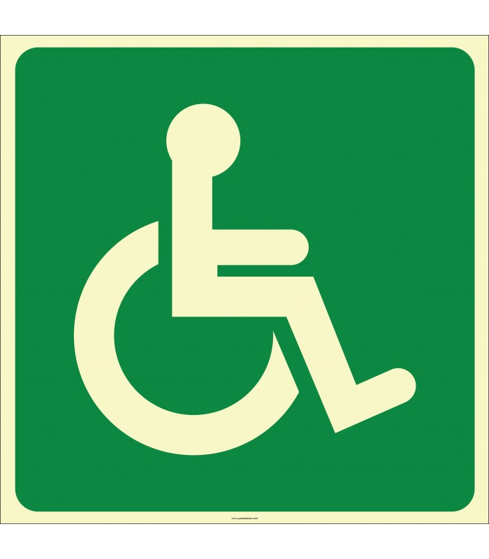 EF2164 - Fosforlu Engelli İşareti Levhası/Etiketi